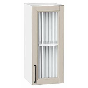 Шкаф верхний с 1-ой остекленной дверцей Сканди Cream Silkwood/Белый 716*300*320