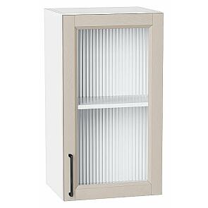 Шкаф верхний с 1-ой остекленной дверцей Сканди Cream Silkwood/Белый 716*400*320