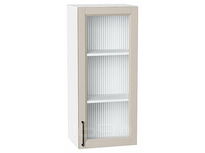 Шкаф верхний с 1-ой остекленной дверцей Сканди Cream Silkwood/Белый 920*400*320