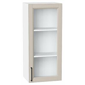 Шкаф верхний с 1-ой остекленной дверцей Сканди Cream Silkwood/Белый 920*400*320