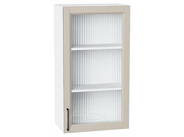 Шкаф верхний с 1-ой остекленной дверцей Сканди Cream Silkwood/Белый 920*500*320