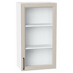 Шкаф верхний с 1-ой остекленной дверцей Сканди Cream Silkwood/Белый 920*500*320