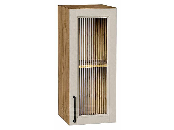 Шкаф верхний с 1-ой остекленной дверцей Сканди Cream Silkwood/Дуб Вотан 716*300*320