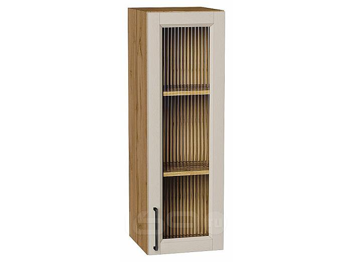 Шкаф верхний с 1-ой остекленной дверцей Сканди Cream Silkwood/Дуб Вотан 920*300*320