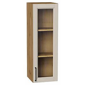 Шкаф верхний с 1-ой остекленной дверцей Сканди Cream Silkwood/Дуб Вотан 920*300*320