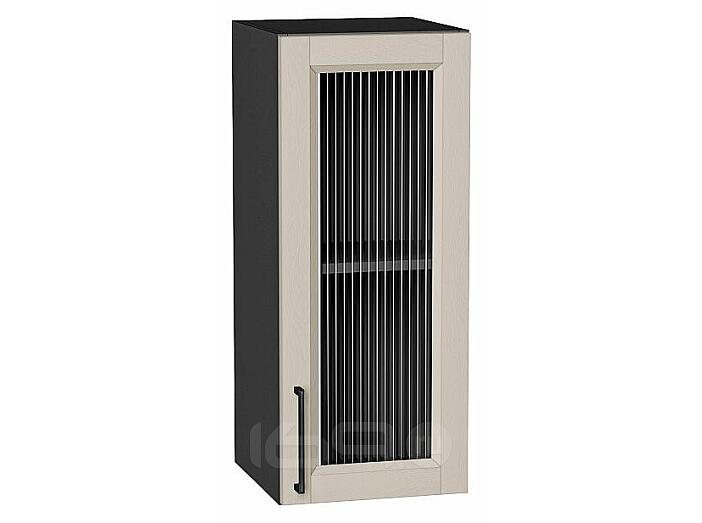 Шкаф верхний с 1-ой остекленной дверцей Сканди Cream Silkwood/Graphite 716*300*320