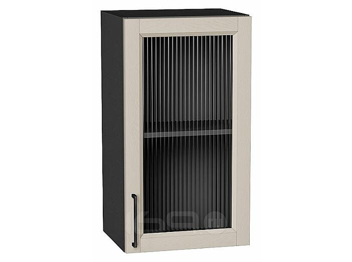 Шкаф верхний с 1-ой остекленной дверцей Сканди Cream Silkwood/Graphite 716*400*320