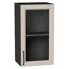 Шкаф верхний с 1-ой остекленной дверцей Сканди Cream Silkwood/Graphite 716*400*320