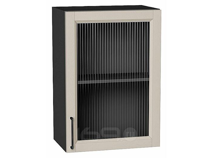 Шкаф верхний с 1-ой остекленной дверцей Сканди Cream Silkwood/Graphite 716*500*320