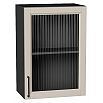 Шкаф верхний с 1-ой остекленной дверцей Сканди Cream Silkwood/Graphite 716*500*320