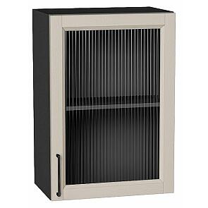 Шкаф верхний с 1-ой остекленной дверцей Сканди Cream Silkwood/Graphite 716*500*320