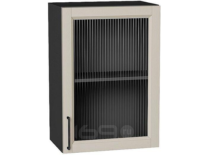 Шкаф верхний с 1-ой остекленной дверцей Сканди Cream Silkwood/Graphite 716*500*320