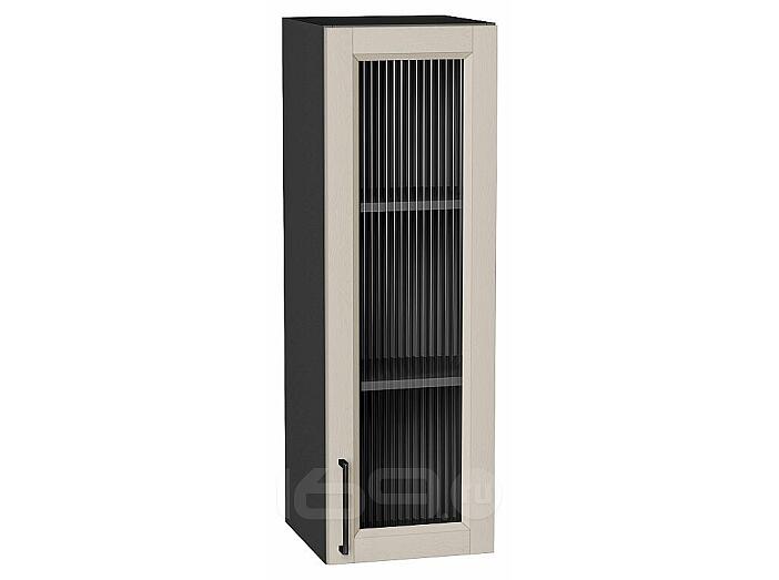 Шкаф верхний с 1-ой остекленной дверцей Сканди Cream Silkwood/Graphite 920*300*320
