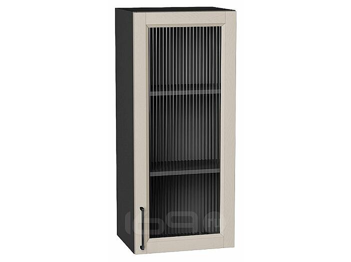 Шкаф верхний с 1-ой остекленной дверцей Сканди Cream Silkwood/Graphite 920*400*320