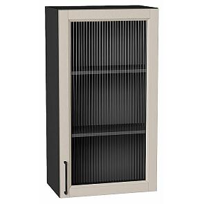 Шкаф верхний с 1-ой остекленной дверцей Сканди Cream Silkwood/Graphite 920*500*320