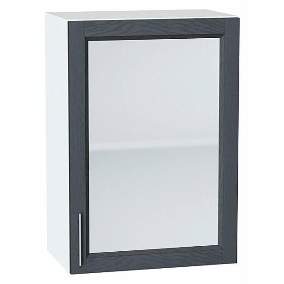 Шкаф верхний с 1-ой остекленной дверцей Сканди Graphite Softwood Белый 716*500*320
