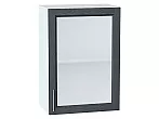 Шкаф верхний с 1-ой остекленной дверцей Сканди Graphite Softwood Белый 716*500*320