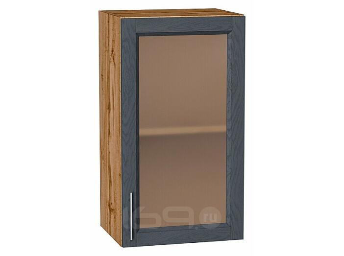 Шкаф верхний с 1-ой остекленной дверцей Сканди Graphite Softwood Дуб Вотан 716*400*320