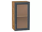 Шкаф верхний с 1-ой остекленной дверцей Сканди Graphite Softwood Дуб Вотан 716*400*320