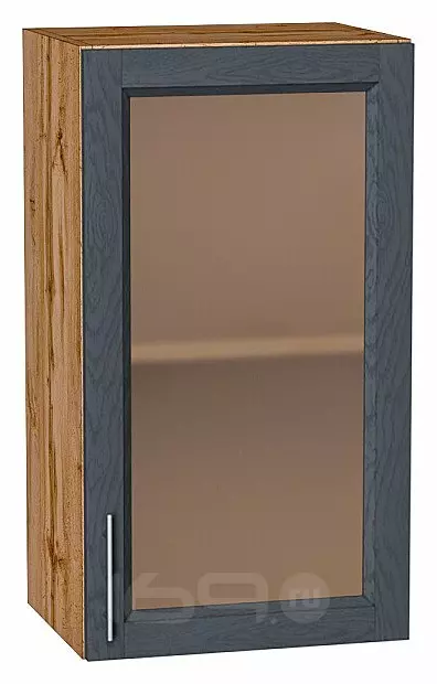 Шкаф верхний с 1-ой остекленной дверцей Сканди Graphite Softwood Дуб Вотан 716*400*320