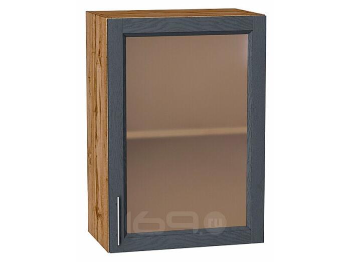 Шкаф верхний с 1-ой остекленной дверцей Сканди Graphite Softwood Дуб Вотан 716*500*320