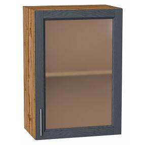 Шкаф верхний с 1-ой остекленной дверцей Сканди Graphite Softwood Дуб Вотан 716*500*320