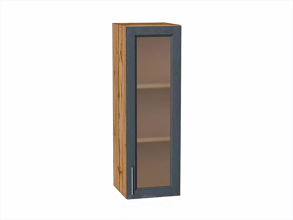 Шкаф верхний с 1-ой остекленной дверцей Сканди Graphite Softwood Дуб Вотан 920*300*320