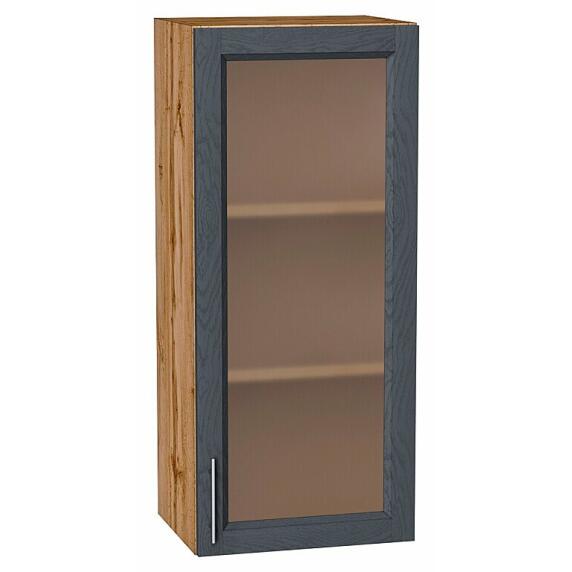 Шкаф верхний с 1-ой остекленной дверцей Сканди Graphite Softwood Дуб Вотан 920*400*320