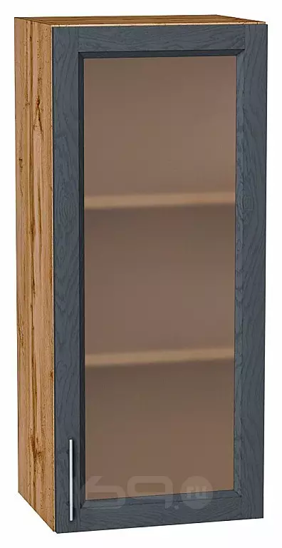 Шкаф верхний с 1-ой остекленной дверцей Сканди Graphite Softwood Дуб Вотан 920*400*320