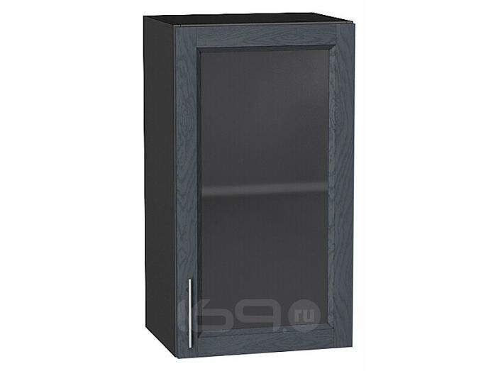 Шкаф верхний с 1-ой остекленной дверцей Сканди Graphite Softwood Graphite 716*400*320