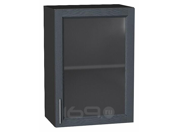 Шкаф верхний с 1-ой остекленной дверцей Сканди Graphite Softwood Graphite 716*500*320