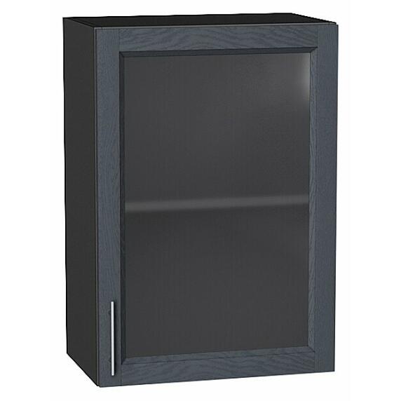 Шкаф верхний с 1-ой остекленной дверцей Сканди Graphite Softwood Graphite 716*500*320