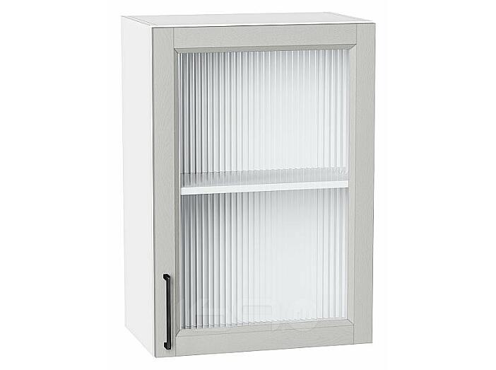 Шкаф верхний с 1-ой остекленной дверцей Сканди Grey Silkwood/Белый 716*500*320