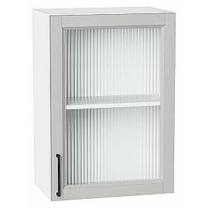 Шкаф верхний с 1-ой остекленной дверцей Сканди Grey Silkwood/Белый 716*500*320