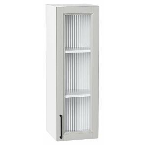 Шкаф верхний с 1-ой остекленной дверцей Сканди Grey Silkwood/Белый 920*300*320