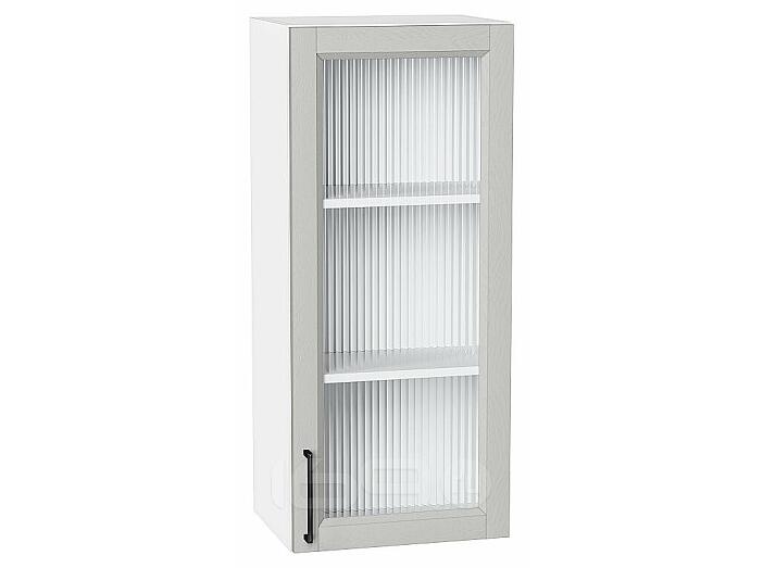 Шкаф верхний с 1-ой остекленной дверцей Сканди Grey Silkwood/Белый 920*400*320