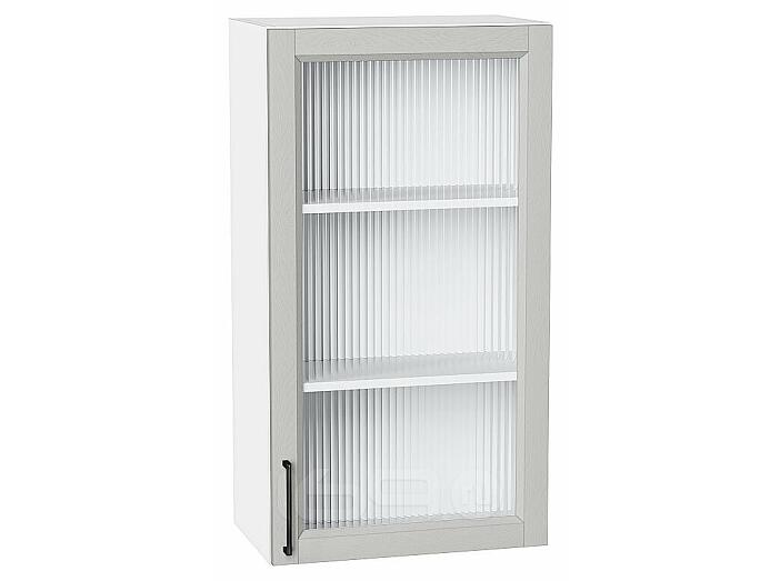 Шкаф верхний с 1-ой остекленной дверцей Сканди Grey Silkwood/Белый 920*500*320