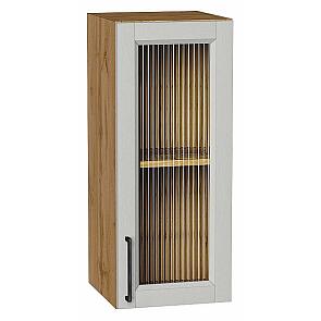 Шкаф верхний с 1-ой остекленной дверцей Сканди Grey Silkwood/Дуб Вотан 716*300*320