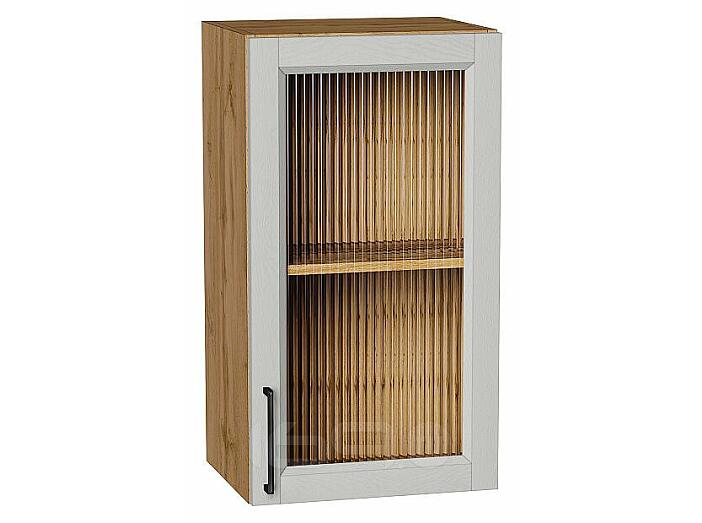 Шкаф верхний с 1-ой остекленной дверцей Сканди Grey Silkwood/Дуб Вотан 716*400*320