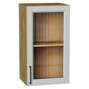 Шкаф верхний с 1-ой остекленной дверцей Сканди Grey Silkwood/Дуб Вотан 716*400*320