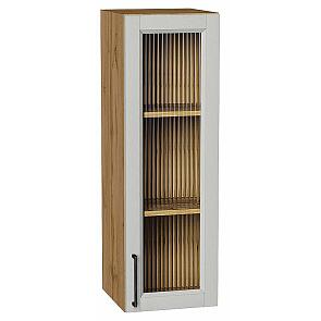 Шкаф верхний с 1-ой остекленной дверцей Сканди Grey Silkwood/Дуб Вотан 920*300*320