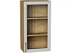 Шкаф верхний с 1-ой остекленной дверцей Сканди Grey Silkwood/Дуб Вотан 920*500*320