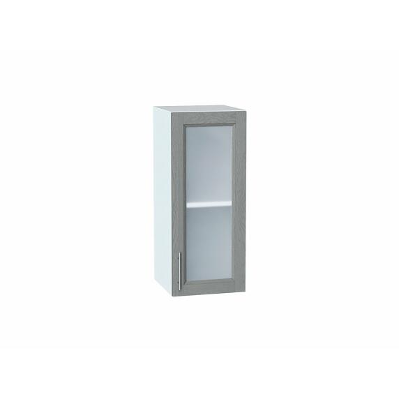 Шкаф верхний с 1-ой остекленной дверцей Сканди Grey Softwood Белый 716*300*320