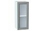 Шкаф верхний с 1-ой остекленной дверцей Сканди Grey Softwood Белый 716*300*320