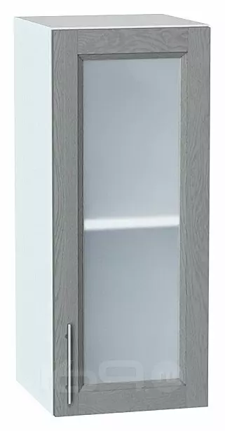 Шкаф верхний с 1-ой остекленной дверцей Сканди Grey Softwood Белый 716*300*320