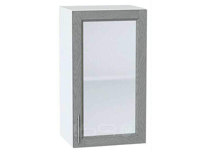 Шкаф верхний с 1-ой остекленной дверцей Сканди Grey Softwood Белый 716*400*320