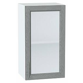 Шкаф верхний с 1-ой остекленной дверцей Сканди Grey Softwood Белый 716*400*320