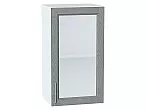 Шкаф верхний с 1-ой остекленной дверцей Сканди Grey Softwood Белый 716*400*320