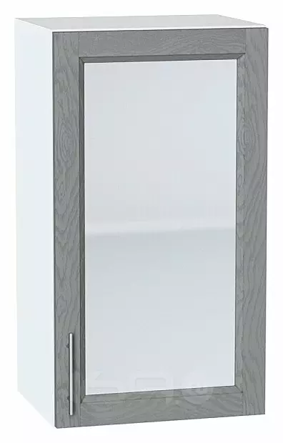 Шкаф верхний с 1-ой остекленной дверцей Сканди Grey Softwood Белый 716*400*320