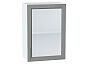Шкаф верхний с 1-ой остекленной дверцей Сканди Grey Softwood Белый 716*500*320